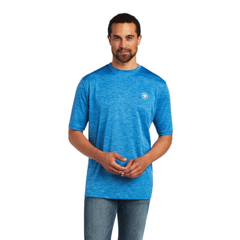 Ariat T-Shirts Herren - Charger Vertical Flag Blau ( GYPZO-1738 )